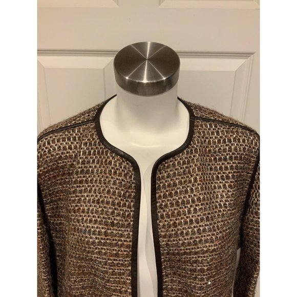 Lafayette 148 New York Bronze Tweed Wool Jacket, Size L, NWT! $798 - Picture 2 of 9
